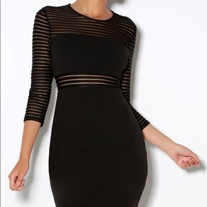 Perfect Mesh Black Bodycon Dress XS